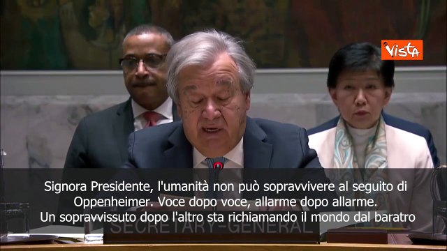 Guterres chiede disarmo nucleare: Mondo non pu? sopravvivere a seguito di Oppenheimer