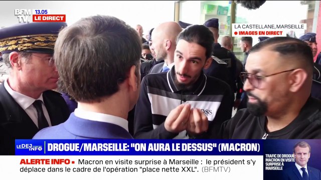 On vit en autarcie : un jeune interpelle Emmanuel Macron dans le quartier de La Castellane à Marseille