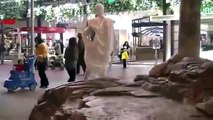 Statua plateada te tira los calzones del susto *VIDEO DE RISA*