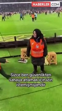 Trabzonspor-Fenerbahçe maçında kadın güvenliklerin tepki çeken tutumu