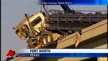 Raw Video: Truck Dangles Off Texas Overpass