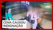 Mulher é assediada por homem ao deixar elevador em Fortaleza (CE)