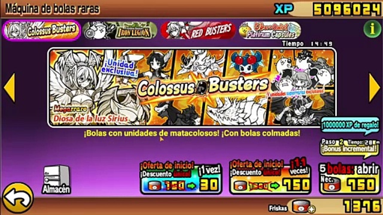 TIRADAS EN Colossus Busters y me tocan DOS MEGARRAROS - THE BATTLE CATS