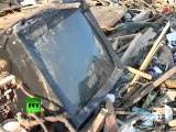 escenas macabras como  películas Ishinomaki destrozado por el Japón por el tsunami
