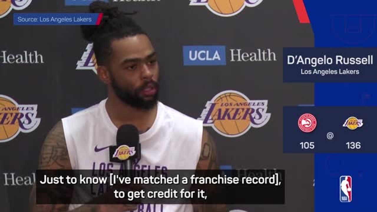 Russell honoured to match Lakers record