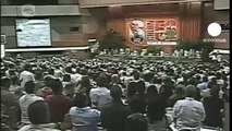 Cálida bienvenida a Fidel Castro en el congreso del partido