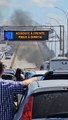 Carro pega fogo na terceira ponte