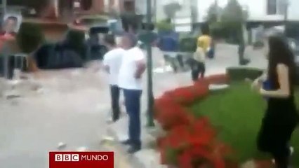 Videoaficionado graba los destrozos del terremoto