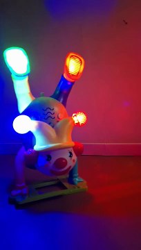 Dancing Toy Walking Clown Toy for Kids with Music Sound LED Light Up Fun Moving Toy for Babies