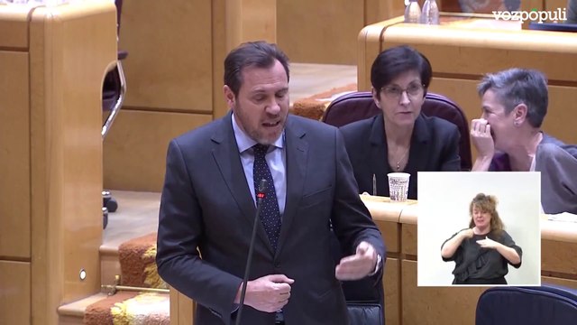 Puente se defiende en el Senado: Si un señor cobra una comisión por mascarillas, constituye una trama de facturas falsas, si el producto lo invierte en al menos un piso en el que convive con la presidenta de la Comunidad de Madrid... se llama corrupción