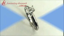 Emerald Cut Diamond Solitaire Engagement Ring With Milgrain In Prong Setting FDENR8985EM