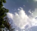 GOD GANESHA SITTING ON LION APPEARING IN SKY