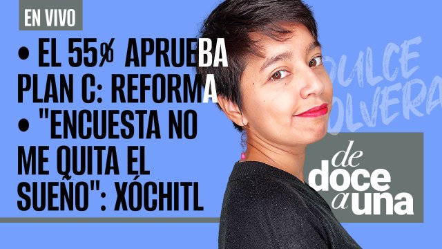 #EnVivo #DeDoceAUna ¬ El 55% ve bien el Plan C: Reforma ¬ Encuesta no me quita el sueño : Xóchitl