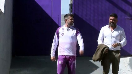 Pezzolano en el último entrenamiento del Real Valladolid