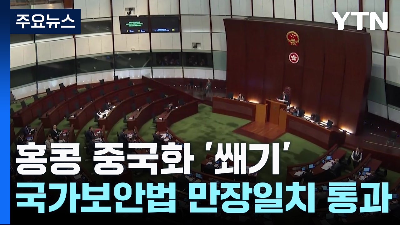 홍콩판 국가보안법 만장일치 통과...홍콩 중국화 '쐐기' / YTN