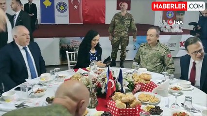 Kosova Cumhurbaşkanı Osmani, Mehmetçiğin iftar yemeğine katıldı