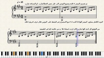 تعلم النوتة الموسيقية,,,ج6,,, بشكل تدريجى بالتدريب على عزف ضوء القمر ,,تدوين ماهر الغمرى