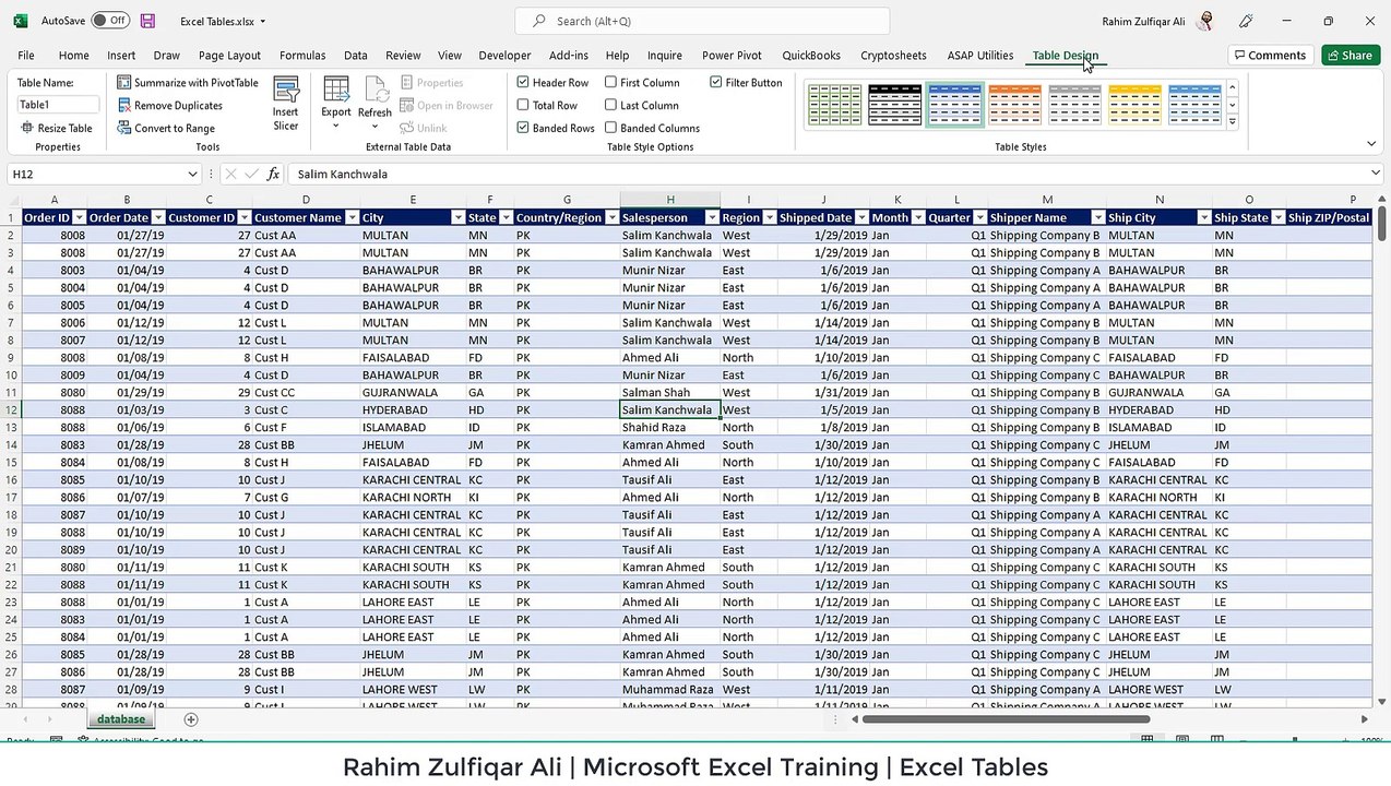 04 - Excel Tables