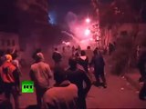 Policias vs Manifestantes en el Cairo