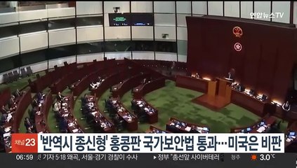 '반역시 종신형' 홍콩판 국가보안법 통과…미국은 비판