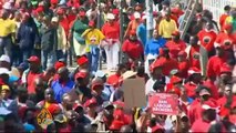 Africanos en huelga nacional sindicales