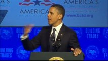 Obama habla a los sindicatos las explosiones del Partido Republicano