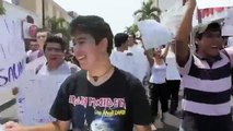Simpatizante de Peña Nieto agradio a un periodista durante Marcha Anti Peña Nieto en Colima