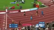 Usain Bolt se estrella con una niña de las flores en Oslo
