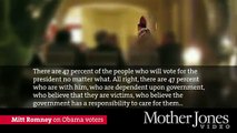 Romney Tells Millionaire Donors What He Really Thinks of Obama Voters Mitt Romney on Obama Voters