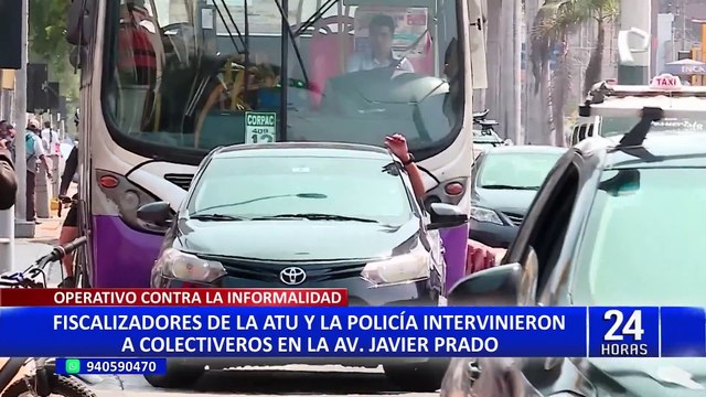Realizan operativo contra colectiveros en la Av. Javier Prado cerca a la estación La Cultura