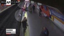 Mujer rescatada de vias de tren em Madrid