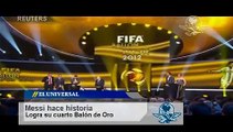 Lionel Messi Gana por Cuarto Año Consecutivo Balón De Oro