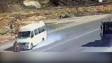 Nevşehir'de motosikletlinin feci ölümü kamerada