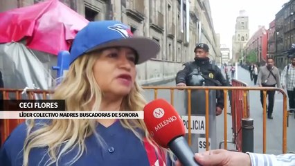Ceci Flores protesta frente a Palacio Nacional por segundo día. Pedro Gamboa, 19 de marzo 2024
