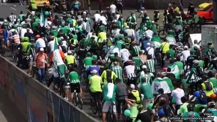 18-07-18 Hinchas de Atletico Nacional preparan Ciclada Verdolaga