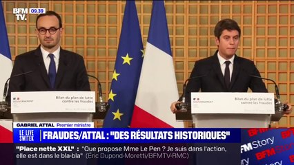 Le Premier ministre Gabriel Attal a salué des "résultats historiques" dans la lutte contre la fraude fiscale et sociale, et annonce un relèvement des objectifs de redressement des Urssaf