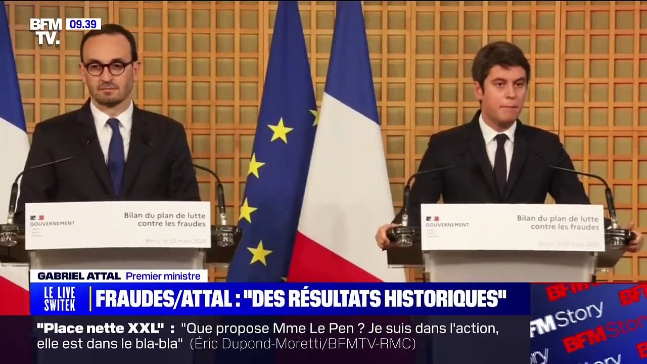 Le Premier ministre Gabriel Attal a salué des "résultats historiques" dans la lutte contre la fraude fiscale et sociale, et annonce un relèvement des objectifs de redressement des Urssaf