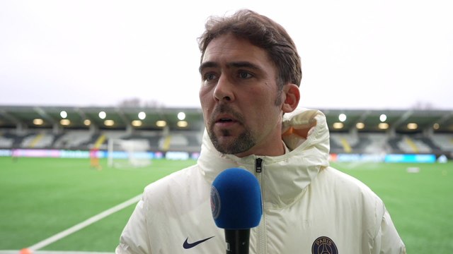 PSG Feminines coach Jocelyn Precheur and Katarzyna Kiedrzynek preview UEFA Womens Champions League quarter-final 1st leg against BK Hacken