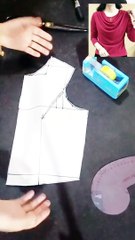 How to cut cowl neck blouse pattern