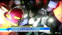 Niño rescatado de edificio derrumbado después de cuatro días
