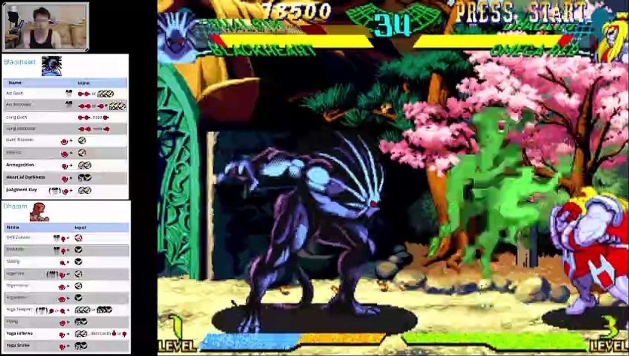 (ARC) Marvel Super Heroes vs Street Fighter - 07 - Blackheart and Dhalsim - Lv Expert