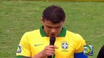 Brasil vs Uruguay 21  Mensaje de Thiago Silva y Diego Lugano en contra de la discriminación y el racismo  Copa Confederaciones 2013