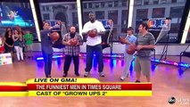 David Spade Adam Sandler Kevin James and Shaq Spin Basketballs on GMA Interview