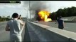 Explosión de cilindros de gas en una autopista de Rusia