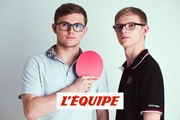 Les frères Lebrun en visite à L'Équipe - Tennis de table - Ch. de France