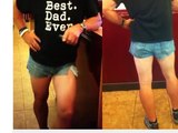 VIRAL VIDEO PHOTO  Dad wears Daisy Dukes Shorts to teach daughter a lesson