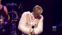 Miley Cyrus topless Performing Wrecking Ball  iHeart Radio Music Festival 2013