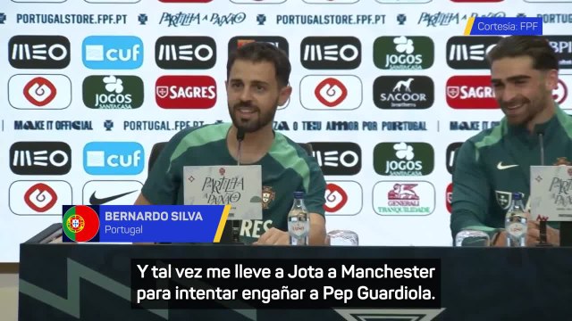 Bernardo Silva bromea con llevar a Jota Silva al City por su parecido con Grealish