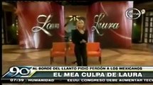 Laura Bozzo con lágrimas en los ojos pide perdón a Carmen Aristegui durante su programa en México