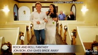 Las Vegas Wedding  Jon Bon Jovi Walks Fan Branka Delic Down Aisle
